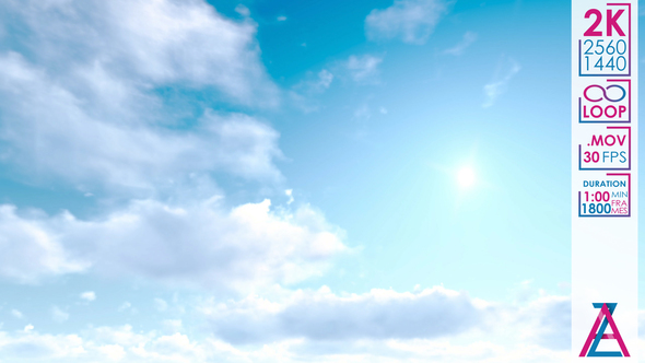 White Gray Clouds on the Bright Blue Sky alt