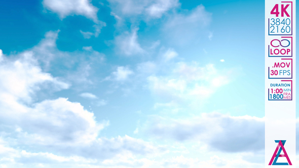 White Gray Clouds on the Bright Blue Sky alt