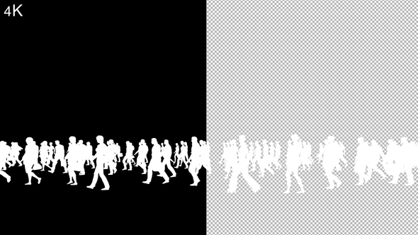 4K White Silhouettes Walking alt
