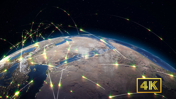 Abstract of World Network, Internet and Global Connection Concept