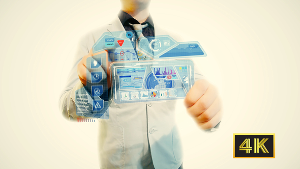 Man with a Futuristic Screen