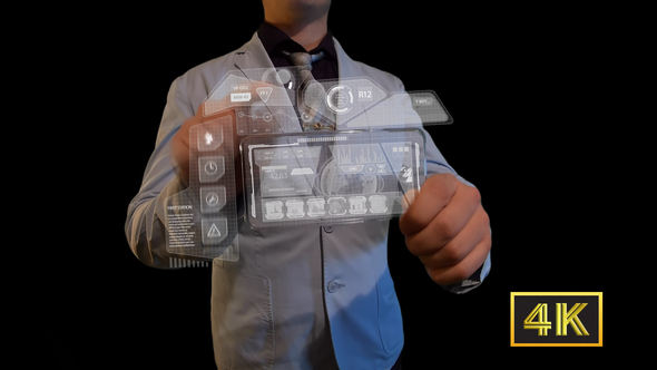 Man with a Futuristic Screen alt