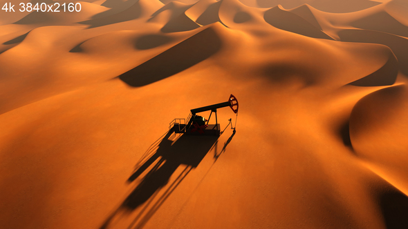 Oil Pump in Desert 4k