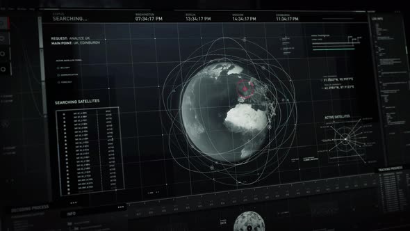 Spying system is looking for information about the network position on the map alt