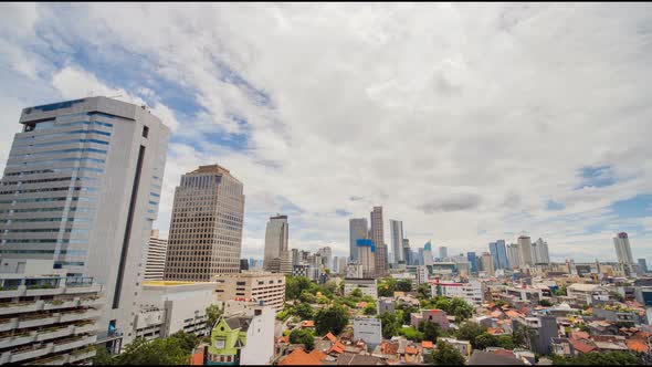 Timelapse Panorama of the City of Jakarta. Indonesia. Timelapse