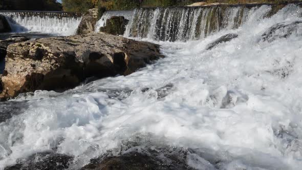 The Sautadet waterfalls, river Ceze, La Roque sur Ceze, Gard department,Occitanie, France