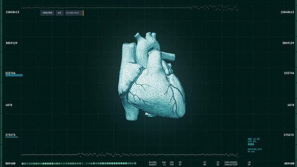 Futuristic medical illness diagnosis software is analyzing the patients heart alt