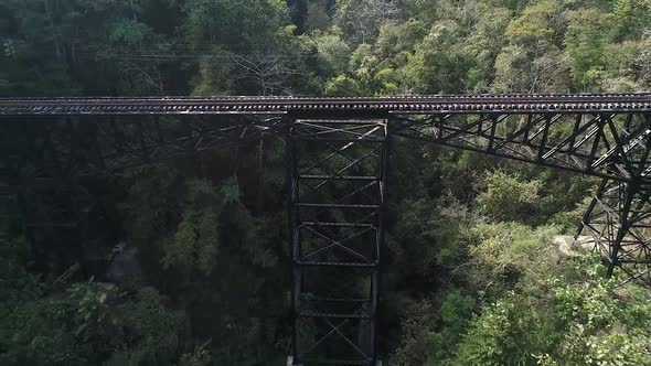 Aerial Footage Showing Great View Of The Historic Railway Which is Part Of The Longest Railway Tunne