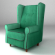 Armchair green - 3DOcean Item for Sale