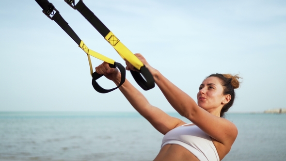 Girl Doing Sports on the Beach