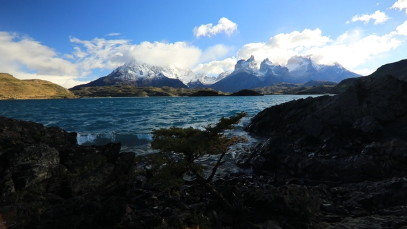 Lake Pehoe at Dawn at Torres Del Paine in Chile