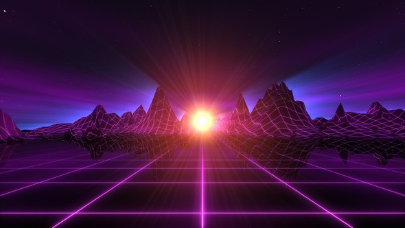 Retro-Futuristic Horizon Background