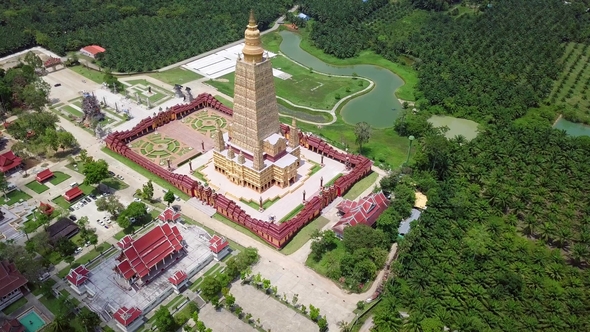 Bang Tong Golden Pagoda Temple in Krabi Province, Thailand