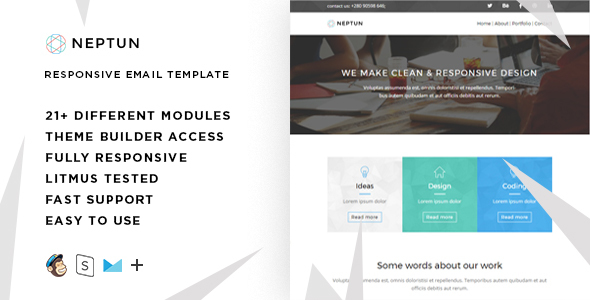 Neptun – Responsive HTML Email + StampReady, MailChimp & CampaignMonitor compatible files
