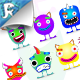 Neon Monster Creation Kit - GraphicRiver Item for Sale