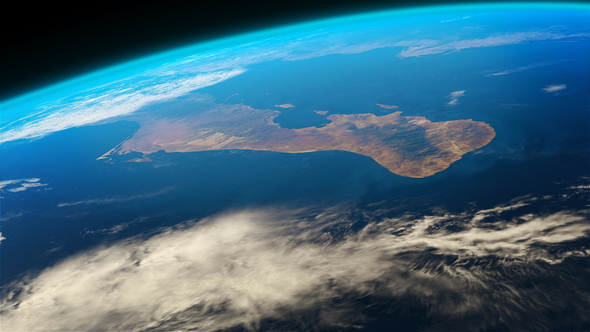 4K Earth Close Up Gulf Of California and Baja Peninsula