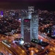 Night Tel Aviv Business City Center from Birds View, Israel 4k Aerial Drone - VideoHive Item for Sale