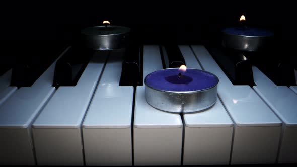 Piano Keyboard And Candle 2