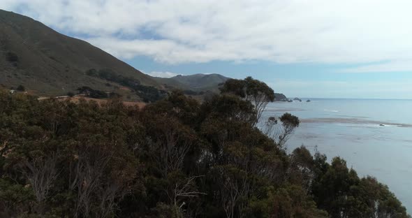 Aerial View of Big Sur Coast High Way 1 near Monterrey California