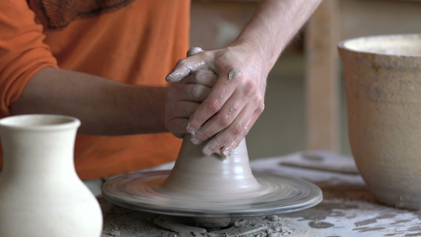 Master Class on Modeling of Clay on a Potter's Wheel