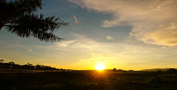 Tropical Bright Sunset Time Lapse