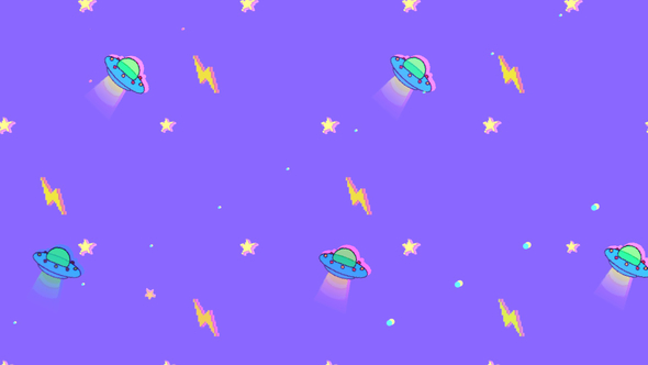 UFO Pixel Art Background