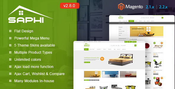 Saphi - Responsive Magento 2 and 1.9 Theme