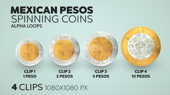 Mexican Pesos Spinning Coins