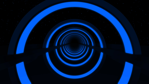Blue Neon Lights Infinity Tunnel alt