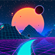 Retrowave Landscape River VJ Loop - VideoHive Item for Sale