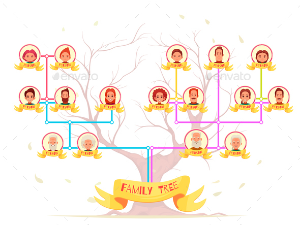 Family Tree Infographic Avatars