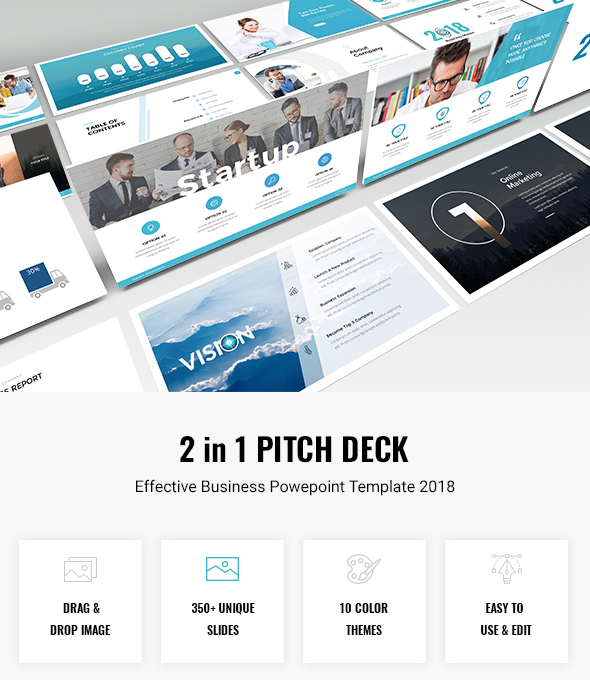 Bundle 2 in 1 Startup Pitch Deck Powerpoint Template