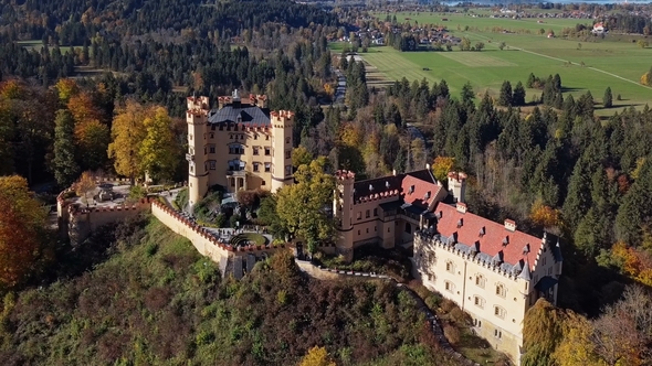 Aerial View of Hohenschwangau Castle, Germany