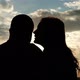 Silhouette of a Couple in Love at Sunset - VideoHive Item for Sale