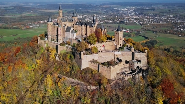 Aerial View of Hohenzollern Castle, Germany