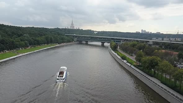 An Aerial View of the Summer Moskva River