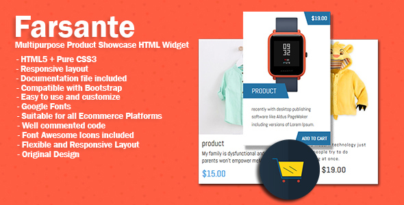 Uniwersalny produkt Farsante Showcase HTML Widget