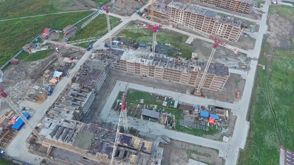 Construction of New Homes, Aerial View