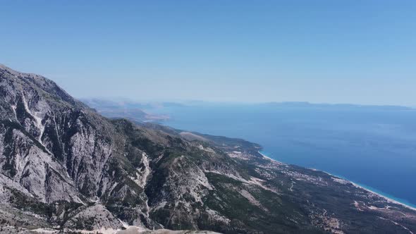 Road in the Mountains on the Llogara Pass in Albania