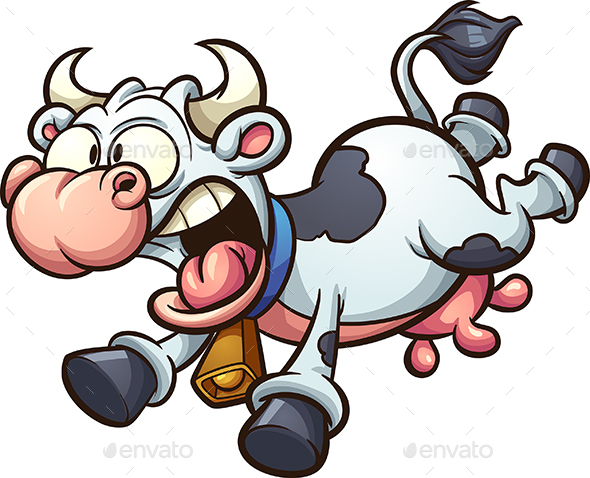 Scared Cartoon Cow