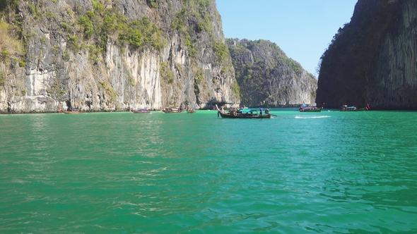 Floating on Boat in Bay of Phi Phi Leh Island
