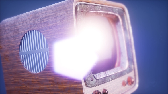 Retro TV on Blue Sky Background alt