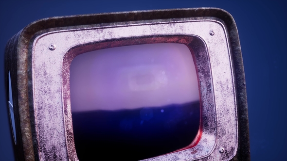 Retro TV on Blue Sky Background alt