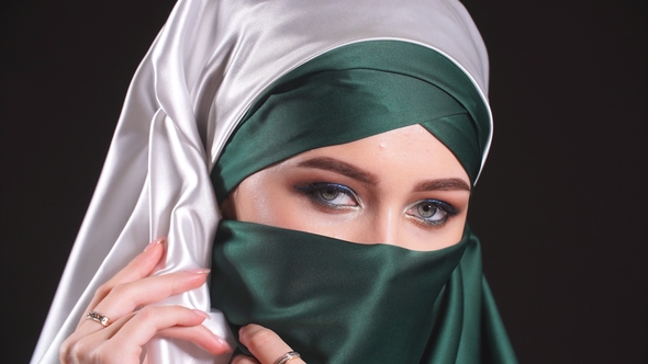 Portrait of a Muslim Woman in National Clothes