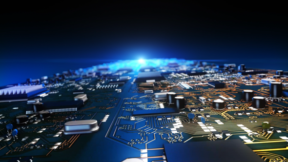 Circuit Board Fly Through Background alt