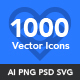1000 Vector Icons - GraphicRiver Item for Sale