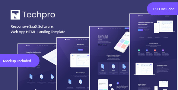 Techpro - App, Saas, Software & WebApp Landing Template