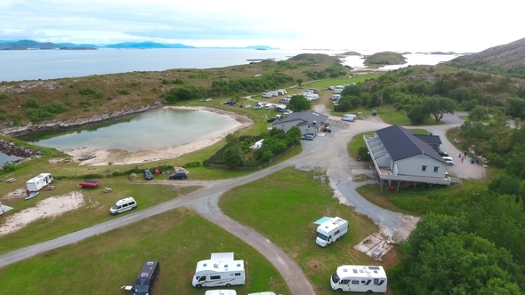 Bronnoysund Beautiful Nature Norway Aerial View of the Campsite To Relax