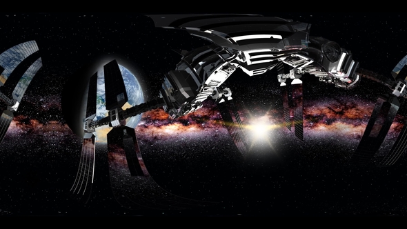 International Space Station Orbiting Earth in Virtual Reality alt