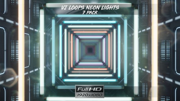 VJ Loops Neon Lights Ver.2 - 7 Pack alt